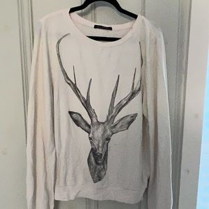 Wildfox Deer Buck white sweatshirt